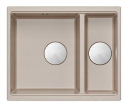 Quadri Newport II bej 1,5 chiuvetă din granit de suprafață și sub-sol 555x460mm cu dop din inox 1208971769