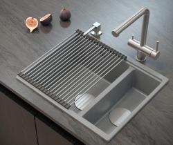 Quadri Newport II bej 1,5 chiuvetă din granit de suprafață și sub-sol 555x460mm cu dop din inox 1208971769