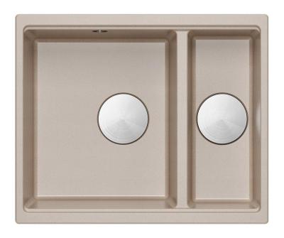 Quadri Newport II bej 1,5 chiuvetă din granit de suprafață și sub-sol 555x460mm cu dop din inox 1208971769