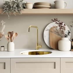 Pure.Sink Rondo Chiuvetă Rotundă Aurie montare la nivel, submontare și supramontare 38 cm PRN38-60
