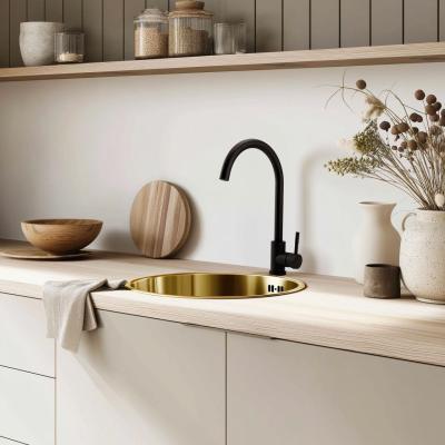 Pure.Sink Rondo Chiuvetă Rotundă Aurie montare la nivel, submontare și supramontare 38 cm PRN38-60