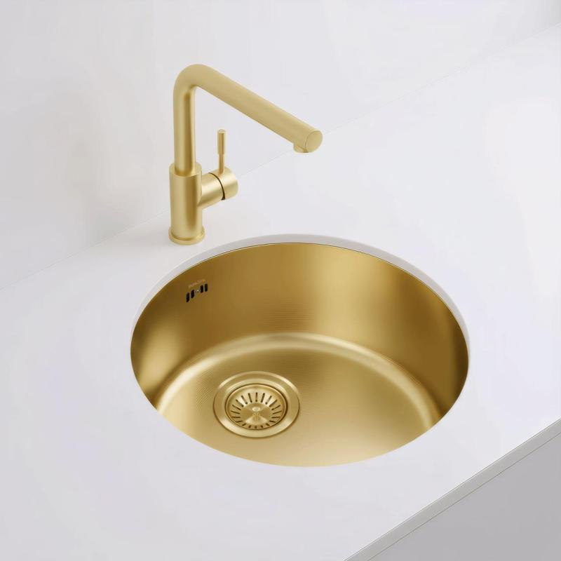 Pure.Sink Rondo Chiuvetă Rotundă Aurie montare la nivel, submontare și supramontare 38 cm PRN38-60