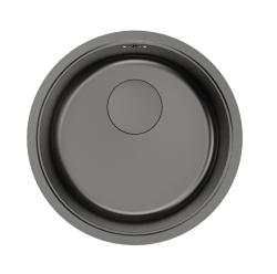 Pure.Sink Rondo Chiuvetă rotundă din aliaj de nichel-zinc, pentru montare încastrată, sub blat și pe blat, 37 cm, RD375-GunMetal