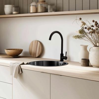 Pure.Sink Rondo Gun metal Chiuvetă rotundă pentru montaj la suprafață, sub suprafață și pe suprafață 38 cm PRN38-61