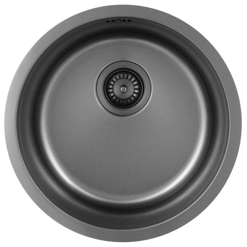 Pure.Sink Rondo Gun metal Chiuvetă rotundă pentru montaj la suprafață, sub suprafață și pe suprafață 38 cm PRN38-61