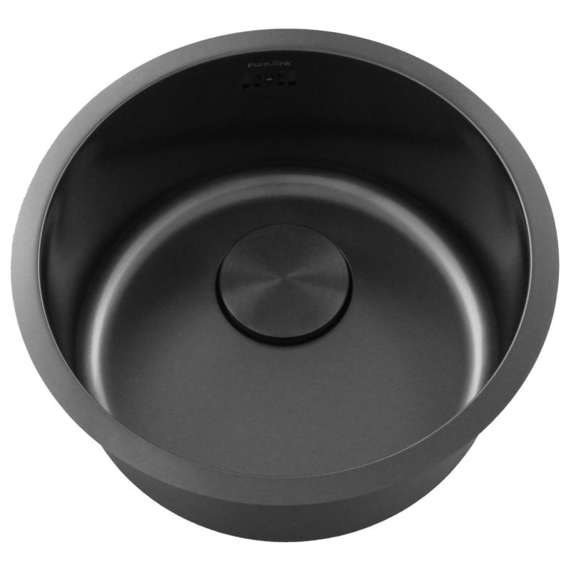 Pure.Sink Rondo Gun metal Chiuvetă rotundă pentru montaj la suprafață, sub suprafață și pe suprafață 38 cm PRN38-61
