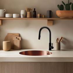 Pure.Sink Rondo Chiuvetă Rotundă de Cupru pentru montare la nivel, submontare și supramontare 38 cm PRN38-62