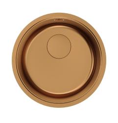 Pure.Sink Rondo Chiuvetă rotundă din cupru pentru montare încastrată, sub blat și pe blat, 37 cm RD375-Copper