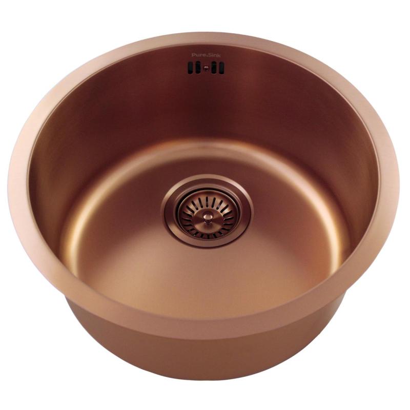 Pure.Sink Rondo Chiuvetă Rotundă de Cupru pentru montare la nivel, submontare și supramontare 38 cm PRN38-62