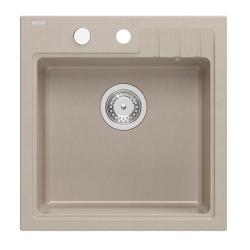 Cardigan Quadri Pearl bej granit montat pe chiuvetă 50x52cm cu orificiu pentru robinet 1208971818