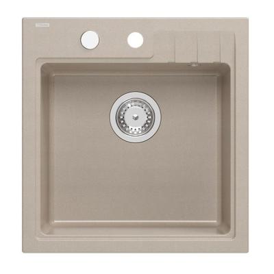 Cardigan Quadri Pearl bej granit montat pe chiuvetă 50x52cm cu orificiu pentru robinet 1208971818