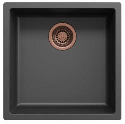 Chiuveta negru Ausmann Fibre 40x40cm de substructură, suprastructură și încorporată cu dop automat de cupru 1208971852