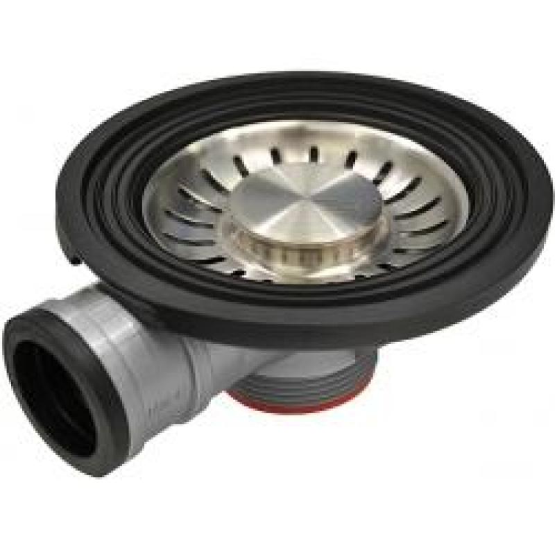 Franke Dop de scurgere Turbo, Gaură pentru deversare, Chiuvetă din inox, Logo Franke, Șurub lung 25 mm 112.0264.987