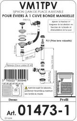 Set de evacuare Ausmann din oțel inoxidabil cu preaplin pătrat, inclusiv sifon pentru chiuvetă simplă 1208971877