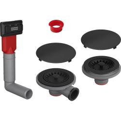 Set de evacuare Franke MRG 2 cuve, 1 Suprafață ascunsă, Negru mat 112.0658.484