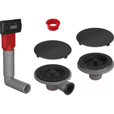 Set de evacuare Franke MRG 2 cuve, 1 Suprafață ascunsă, Negru mat 112.0658.484