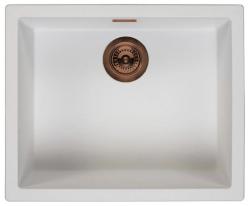 Chiuvetă albă Ausmann Fibre de 50x40cm pentru montare sub blat, pe blat și la nivel cu blatul, cu dop automat din cupru 1208971900