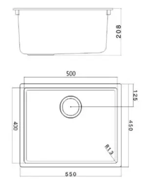 Chiuveta albă Ausmann Fibre de 50x40cm pentru montare sub blat, pe blat și la nivel cu blatul, cu dop automat auriu 1208971901