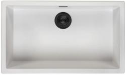 Ausmann Fibre albă, chiuvetă mare de 70x40cm pentru montare sub blat, suprafață și încastrabilă, cu dop automat negru 1208971905