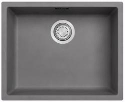 Ausmann Fibre chiuvetă din beton gri 50x40cm de submontaj, supramontaj și încorporare plană cu dop automat din inox 1208971915