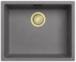 Ausmann Fibre chiuveta de beton gri, submontaj, supramontaj și montaj la nivel, cu dop automat auriu 1208971918 de 50x40cm