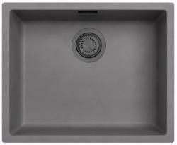 Ausmann Fibre chiuveta de beton gri, submontaj, montare și încorporare plană 50x40cm, cu dop automat din metal de armă 1208971919