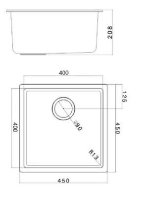 Chiuvetă de nisip alb Ausmann Fibre 40x40cm pentru montare sub, deasupra și la nivel cu automatizare plug din oțel inoxidabil 1208971925