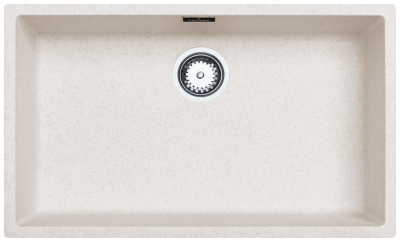 Ausmann Fibre nisip alb chiuvetă mare 70x40cm sub-montaj, supramontaj și montaj la nivel cu dop automat din oțel inoxidabil 1208971935