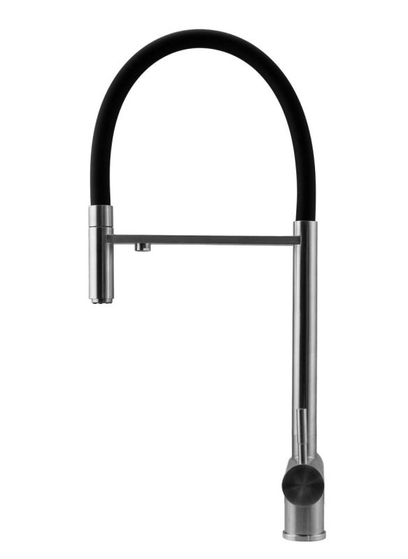 Pure.Sink Elite Steel Flex Robinet de bucătărie din oțel inoxidabil cu 3 căi, cu ieșire flexibilă și apă filtrată PS8110-02