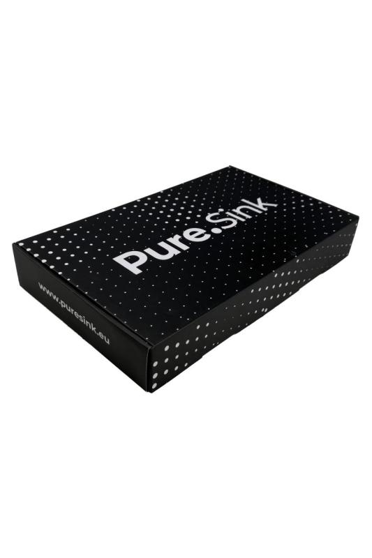 Baterie de bucătărie Pure.Sink Elite Steel Pulse-S din oțel inoxidabil periat cu aur PVD, cu gură de scurgere retractabilă și mod de pulverizare PS8500-60