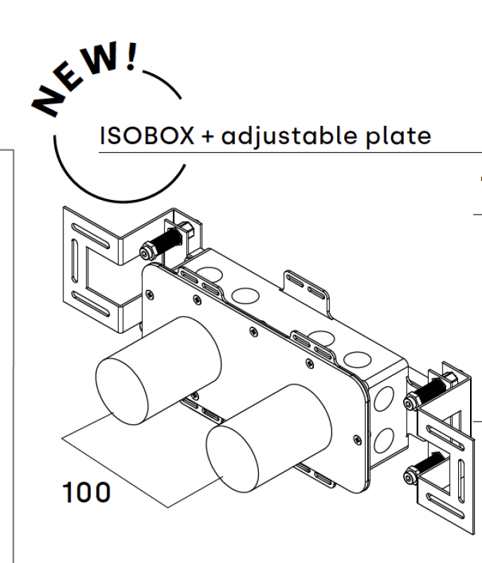 Waterevolution Baterie de chiuvetă încastrată cu 2 găuri și reglabilitate T0.16.EBI