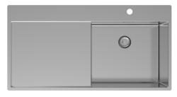 Pure.Sink Exclusivo Chiuvetă din oțel inoxidabil cu zonă de scurgere 100x52 cm Robinet cu manetă dreapta PEX47100RT-02