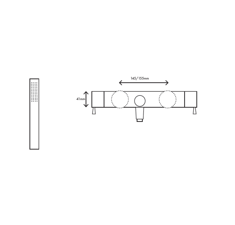 MURO TUA baterie de baie cu set de duș manual crom M1.B2.CR
