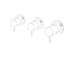 MURO TUA baterie de perete cu 2 robinete de închidere crom M1.B34.R.CR