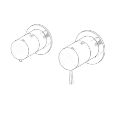 MURO TUA Robinet termostatic pentru duș încastrat cu 2 ieșiri, crom M1.B32T.R.CR