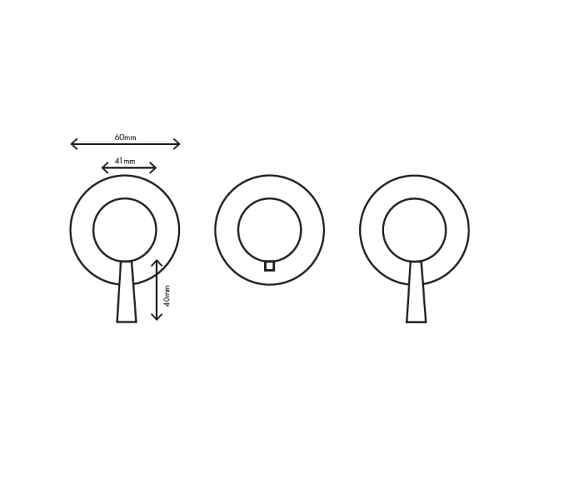 MURO TUA Robinet termostatic pentru duș încastrat cu 2 robinete de închidere crom M1.B34T.R.CR