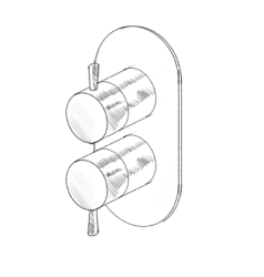 MURO TUA Baterie de perete cu comutator cu 3 căi, crom M1.B33.S.CR
