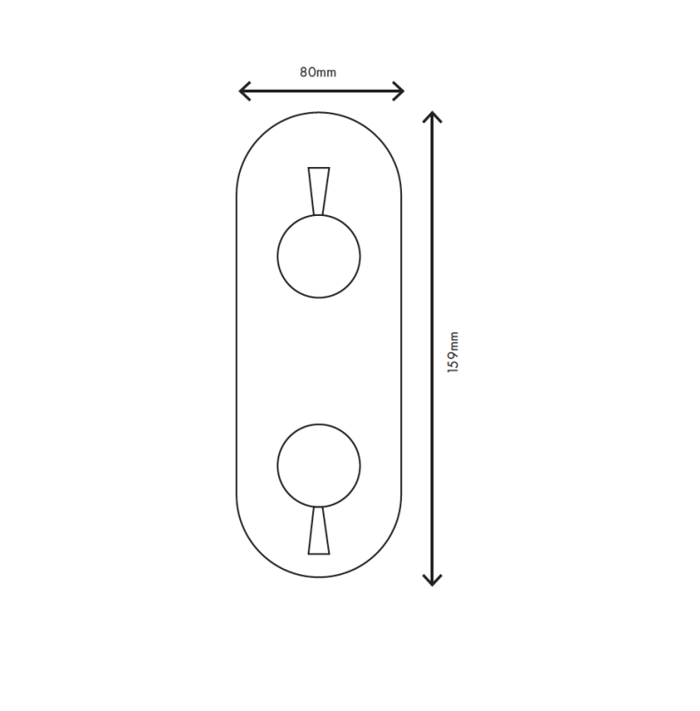 MURO TUA Baterie de perete cu comutator cu 3 căi, crom M1.B33.S.CR