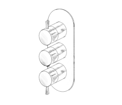 MURO TUA baterie de perete cu 2 robinete de închidere crom M1.B34.S.CR