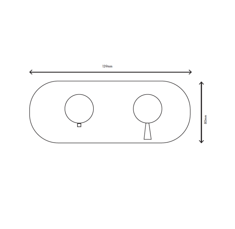 MURO TUA Robinet termostatic pentru duș încastrat cu 2 ieșiri, crom M1.B32T.S.CR