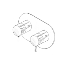 MURO TUA Robinet termostatic pentru duș încastrat cu 3 ieșiri, crom M1.B33T.S.CR