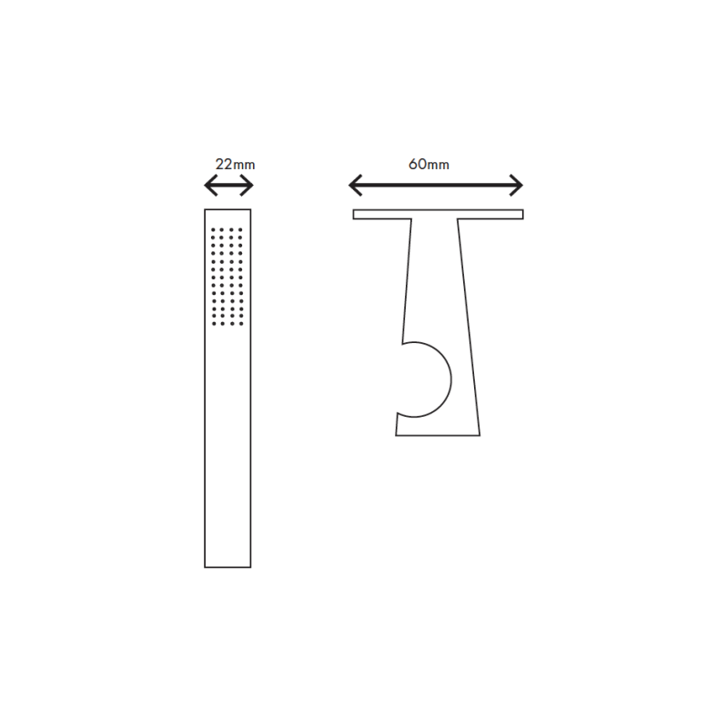 MURO TUA Set de duș de mână Slim complet cu racord de perete crom M1.BA1.S.CR