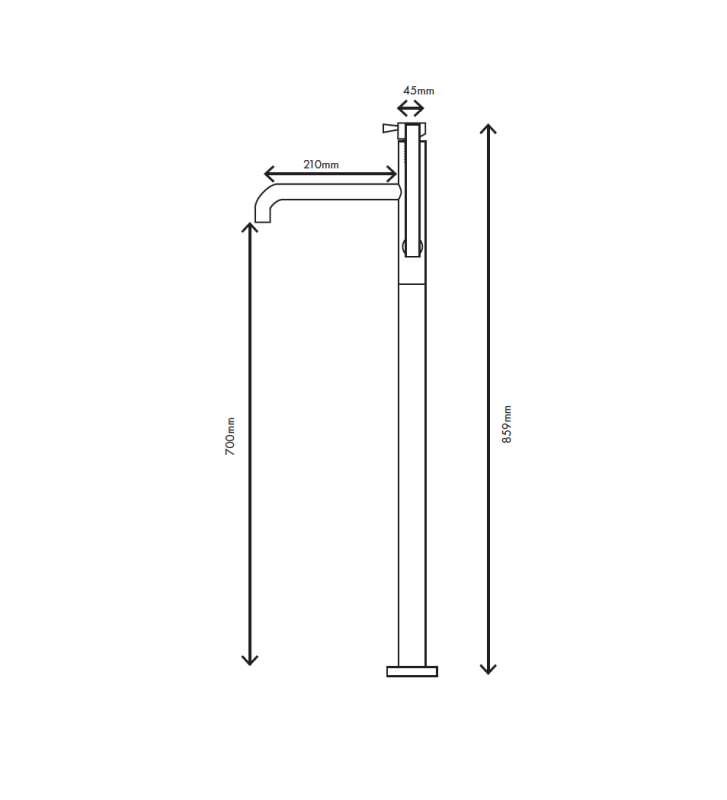 MURO TUA Robinet de baie independent cu duș de mână cromat M1.CA1.CR