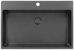 Pure.Sink Exclusivo Gun metal Chiuvetă mare 75x40cm Robinet cu orificiu pentru baterie PEX7540T-61