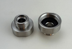 Pure.Sink Nipon de trecere din oțel inoxidabil de 3/8 dimensiune exterioară (masculin) la 1/2 dimensiune interioară (feminin) Set de 2 bucăți PS3812-00