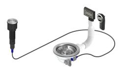 Pure.Sink Universal Set de scurgere din oțel inoxidabil, inclusiv buton de apăsare cu dop, plus preaplin dreptunghiular și rotund WSTAUT-02