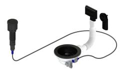 Pure.Sink Universal Set de scurgere negru mat, inclusiv buton de apăsare cu dop, plus preaplin dreptunghiular și rotund WSTAUT-31