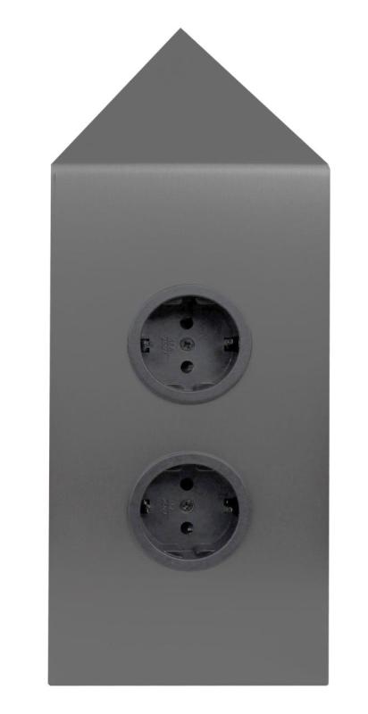 Indux Corner Coloană energetică cu 2 prize Randaarde Colț Gun metal 1208972286