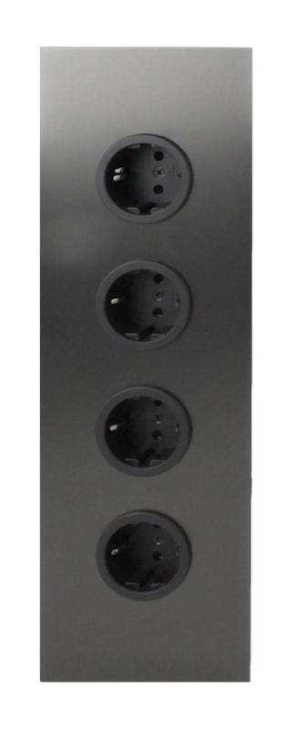 Indux Corner Colonă de alimentare cu 4 prize cu împământare Gun metal 1208972290