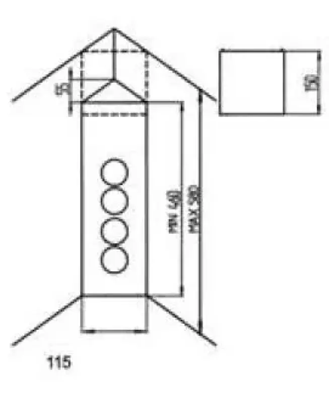 Indux Corner Colonă de alimentare cu 4 prize cu împământare Periferică Negru 1208972307